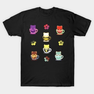 Set Kawaii Exotic Tea Drinks Stickers T-Shirt